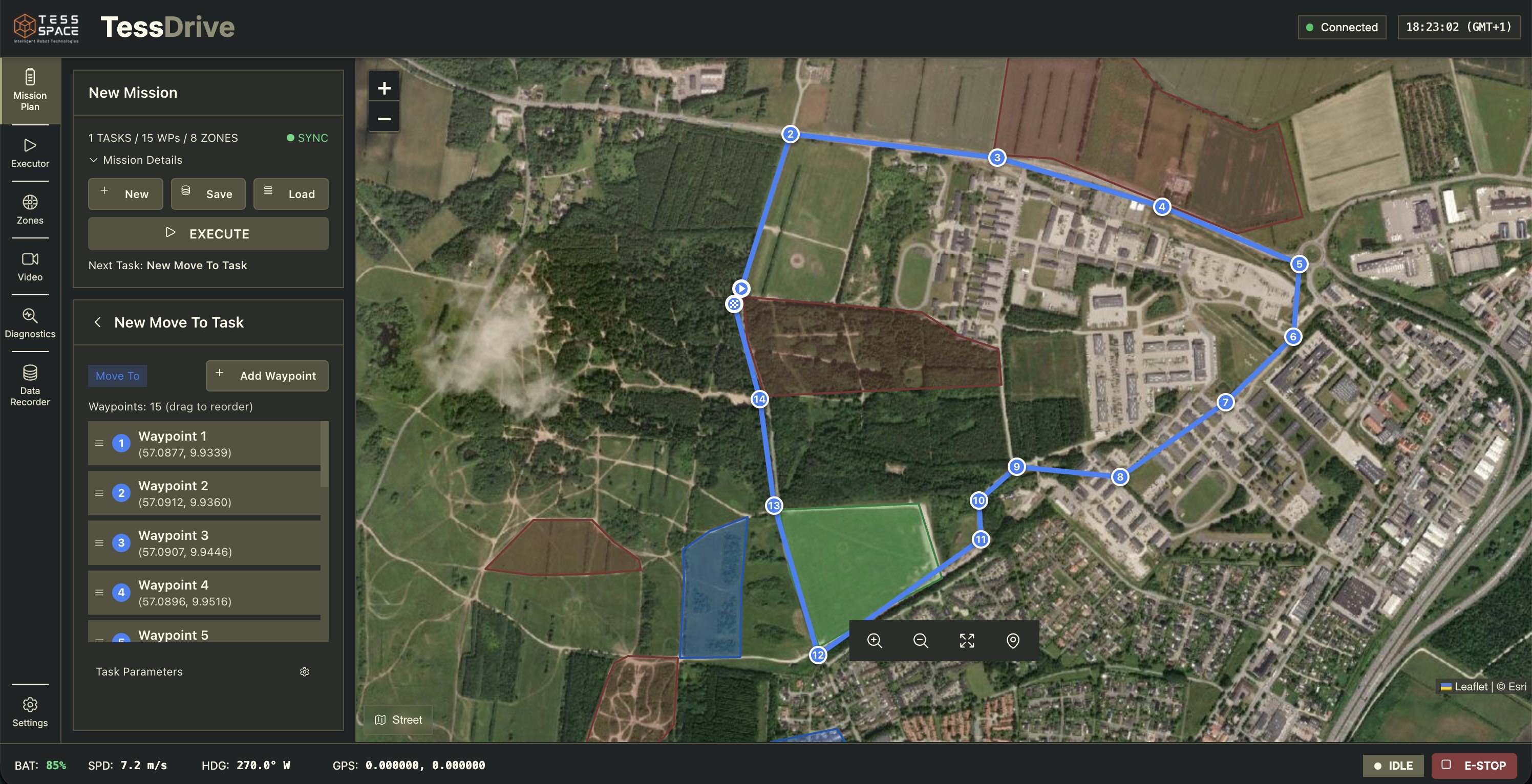 Mission planning and operator supervision interface for robotic resupply workflows
